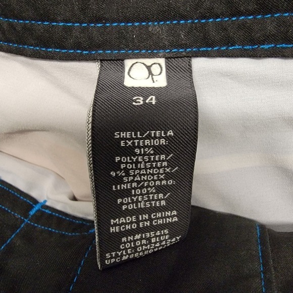 OP OPFlex Board Shorts Mens Size 34 White Blue Trim Ocean Pacific Geometric - Picture 3 of 9